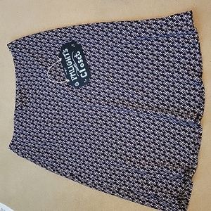 Dress Barn A-Line Skirt 14 New Purple Black Gray White